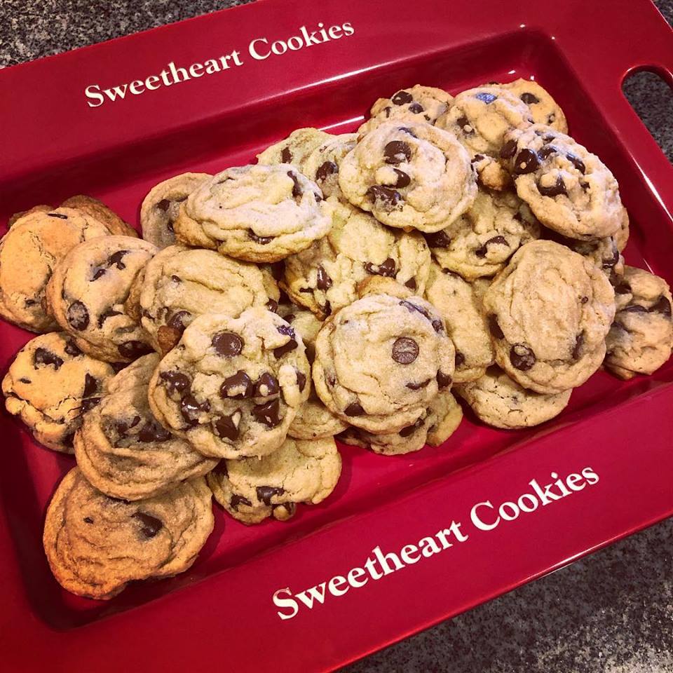 chocolate chip cookies on a plater